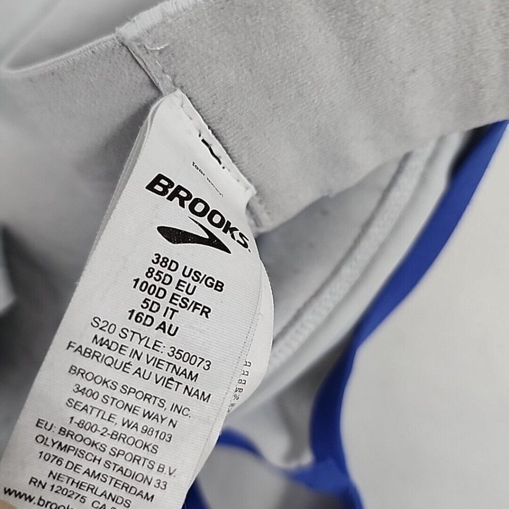 Brooks 350073 Dare Racerback DriLayer Sports Bra Gray Womens Size 38D Purple - Picture 6 of 8